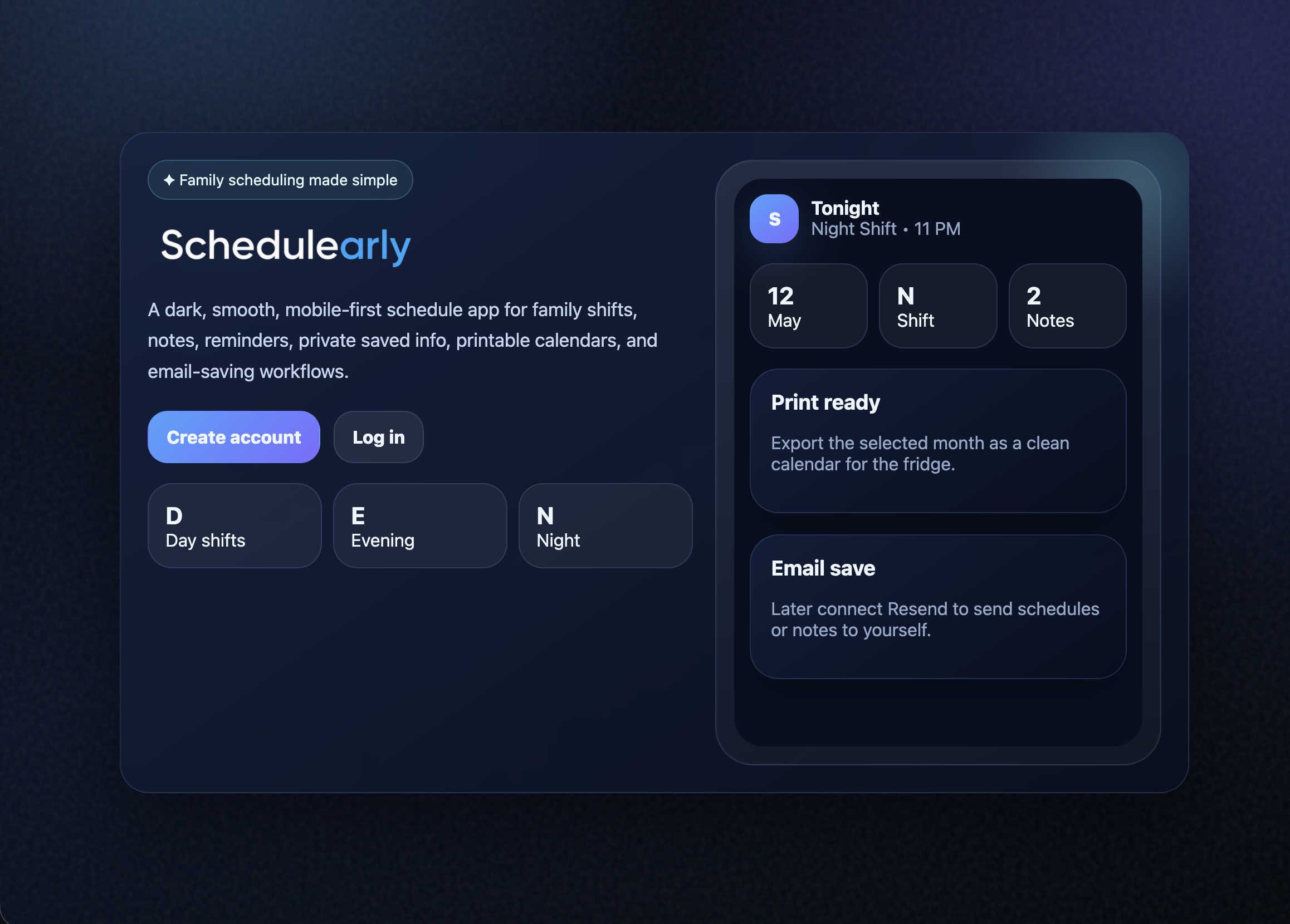 Schedulearly App